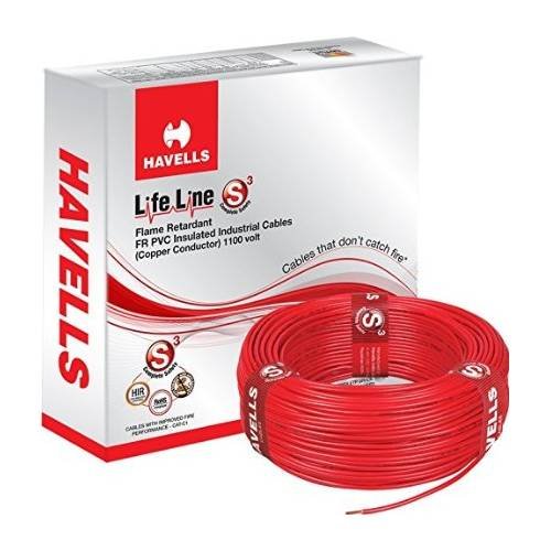 HAVELLS 100M RED LIFELINE CABLE - FIRE RETARDANT