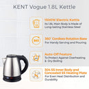 KENT VOGUE STAINLESS STEEL KETTLE 1.8L 1500W