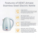 KENT AMAZE STAINLESS STEEL KETTLE 1.8L 1500W