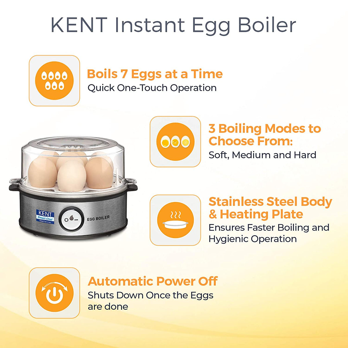 KENT INSTANT EGG BOILER, EGGS, 360W